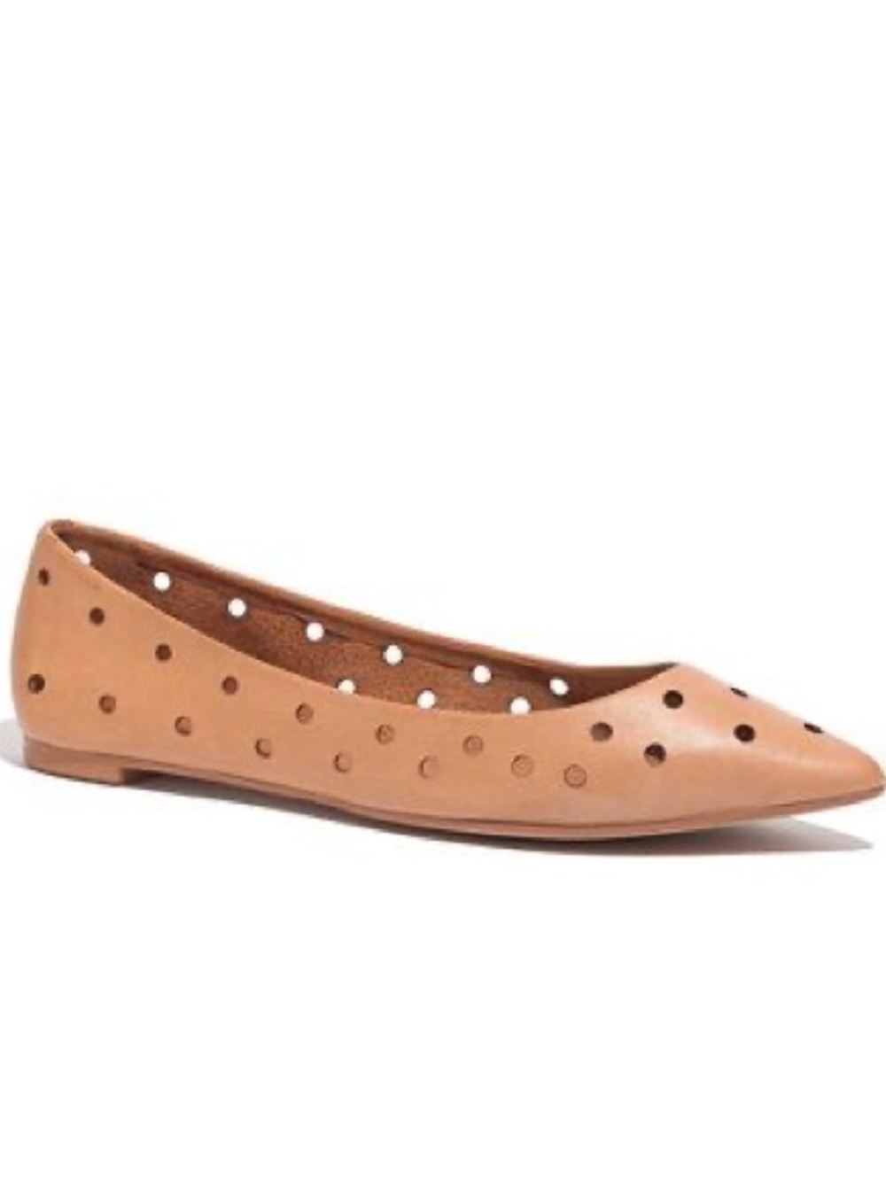 EUC Madewell Tan Leather Sidewalk Skimmer Flats size 8